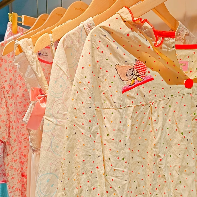 Comfortable 100% cotton used night wear nightgowns wholesale mixed clothes bale sleepwear