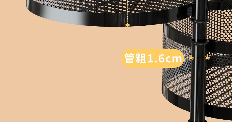 Yuhai Kitchen Storage Rotatable Shelf 3/4/5 Layers Vegetable Or Fruit Storage Rack Metal Multilayer Storage Rack With Wheels