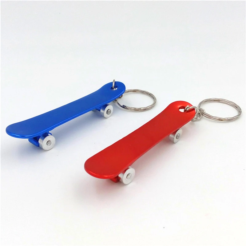 Multifunctional Outdoor EDC Opener Cute Skateboard Metal Bottle Opener Keychain Keyring Beer Bar Tool Christmas