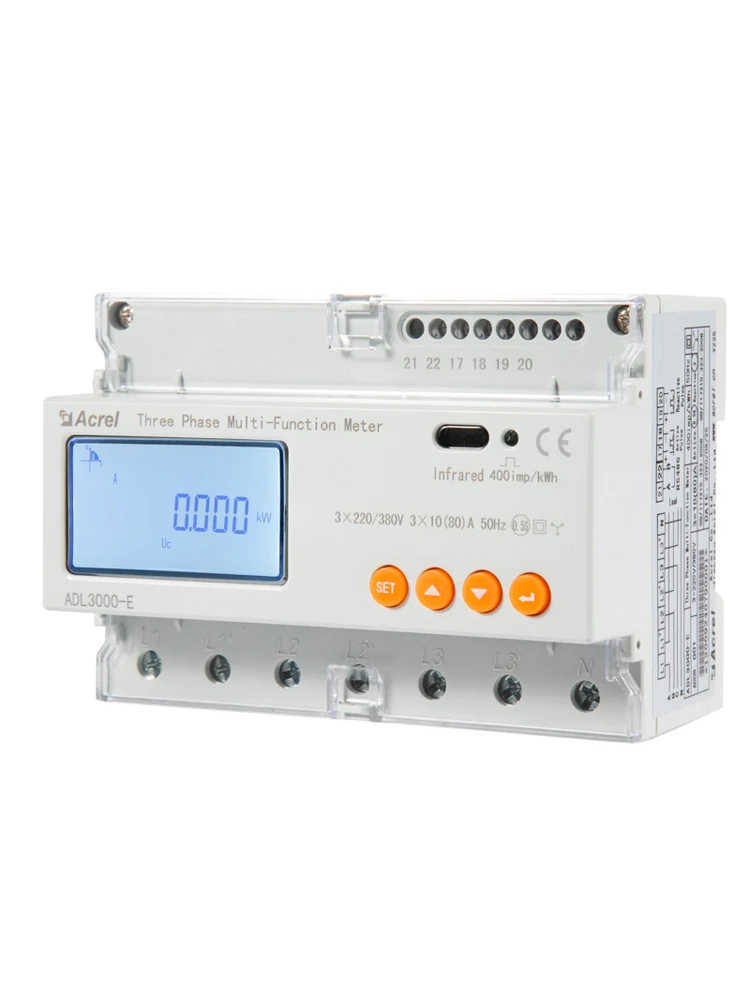 Acrel ADL3000-E/C RS485 modbus 3 Phase Din Rail Smart data recorder power meter for Solar system