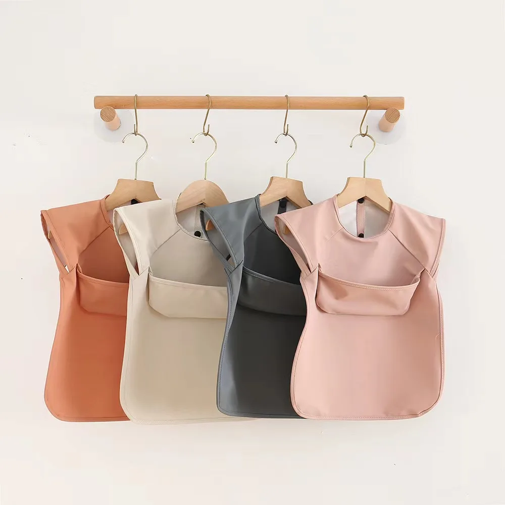 PU Smock Waterproof Dirtproof Baby Eating Bib Sleeveless Baby Apron Bib