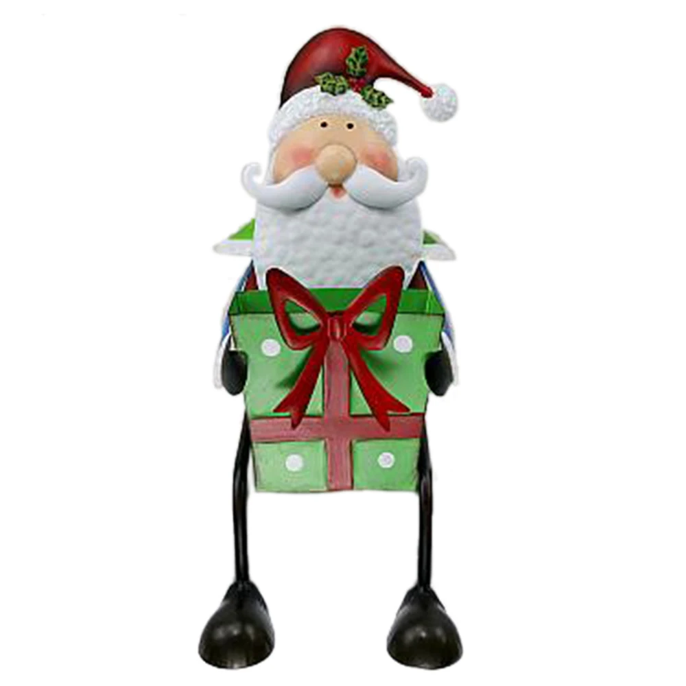 Amiable Colourful Metal Christmas Old Man Gift Flower Pot For Desk Decoration In Study Living Room Office