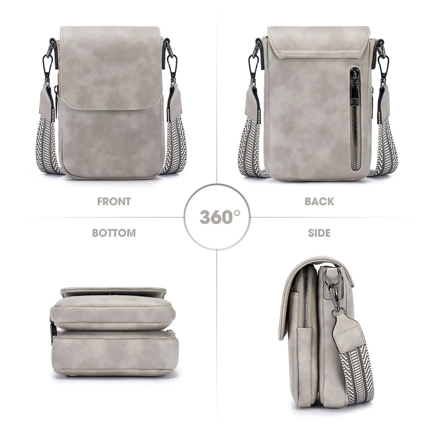 Fashionable Portable Crossbody Phone Bag with Multiple Pockets and Card Slots Adjustable Shoulder Strap