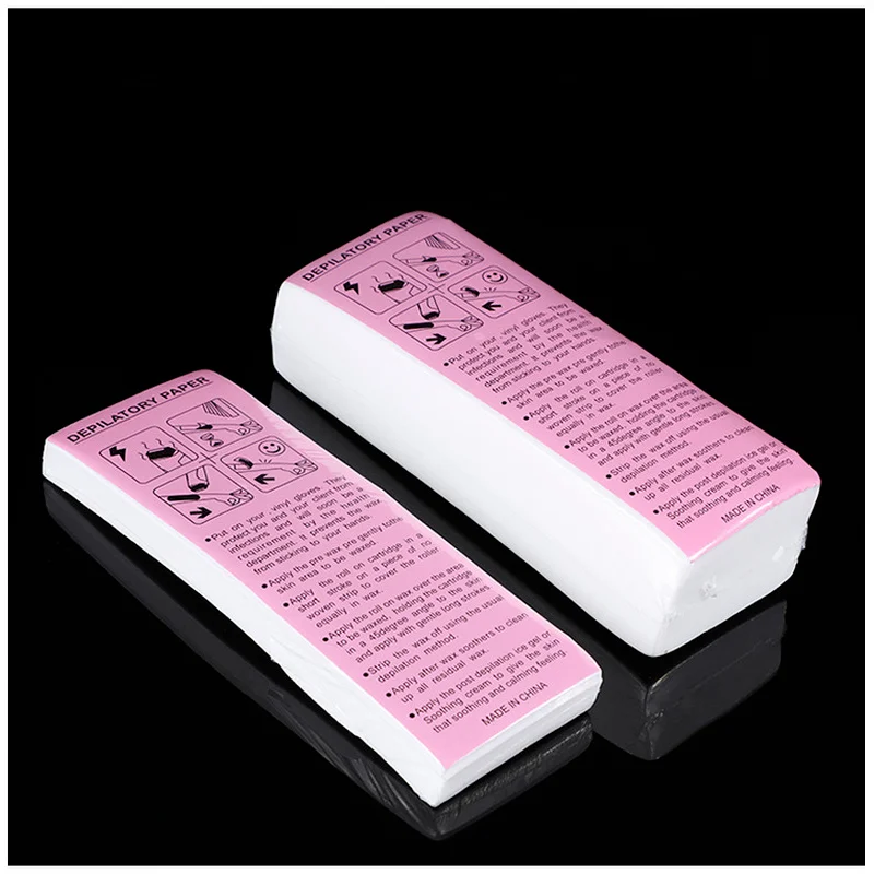 100pcs Portable Depilatory Waxing Paper Double Sided Non-Woven Fabric Disposable Hair Removal Wax Strip