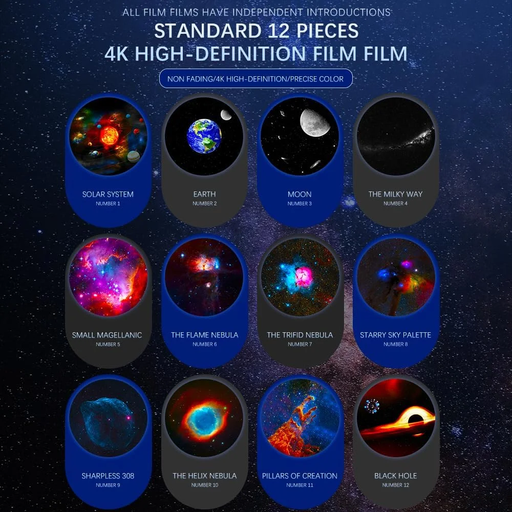 Star Projector Galaxy Night Light Rocket Astronaut 12 Sheets of Film to The Starry Sky Extreme Gift for Kids Adults