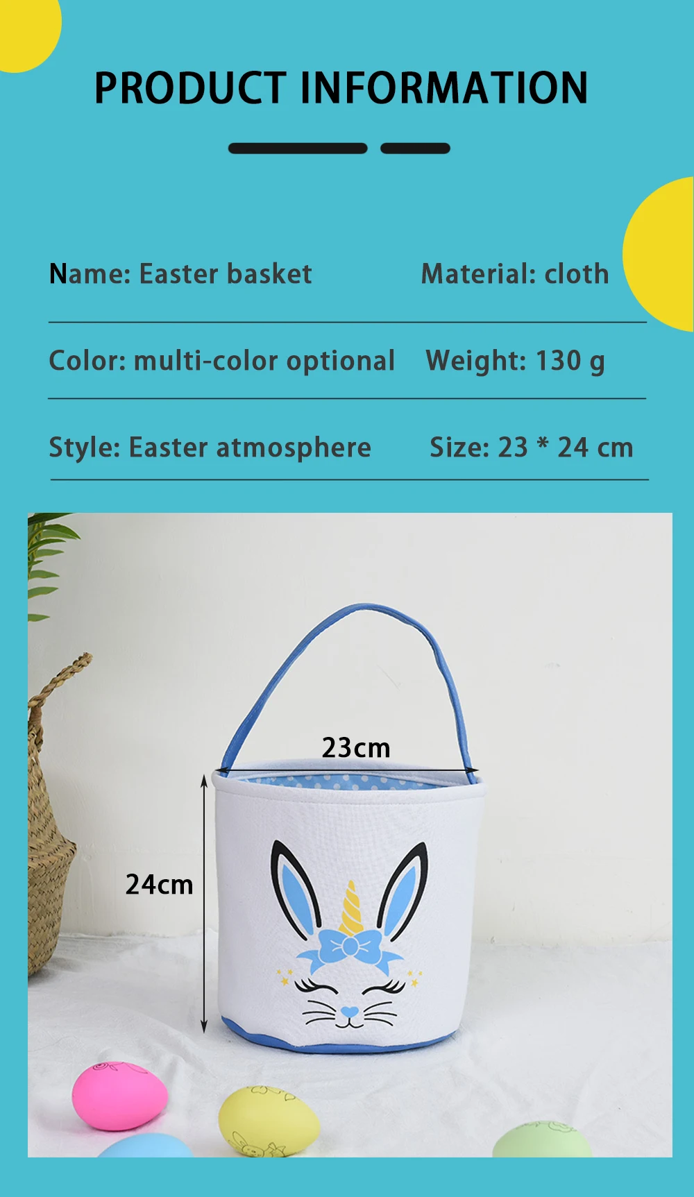 Walcold Easter 2022 For New Amazon Canvas Bag Diy Rabbit Ears Decoration Gift Bunny Bag Easter Bucket Of Easter Basket
