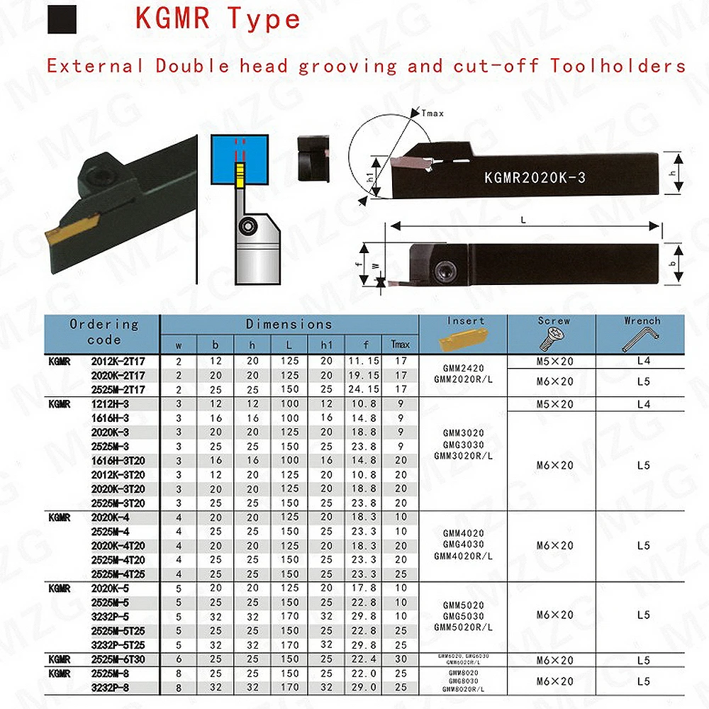 Maifix KGMR1616H-2T17 Boring Cutter CNC Lathe Machine Groove Cutting Tool holders GMM Inserts Grooving Tools Holders