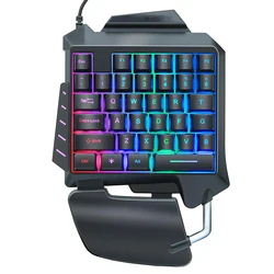Mini gaming keyboard Ergonomic Backlight one handed and mouse for Mobile Phone