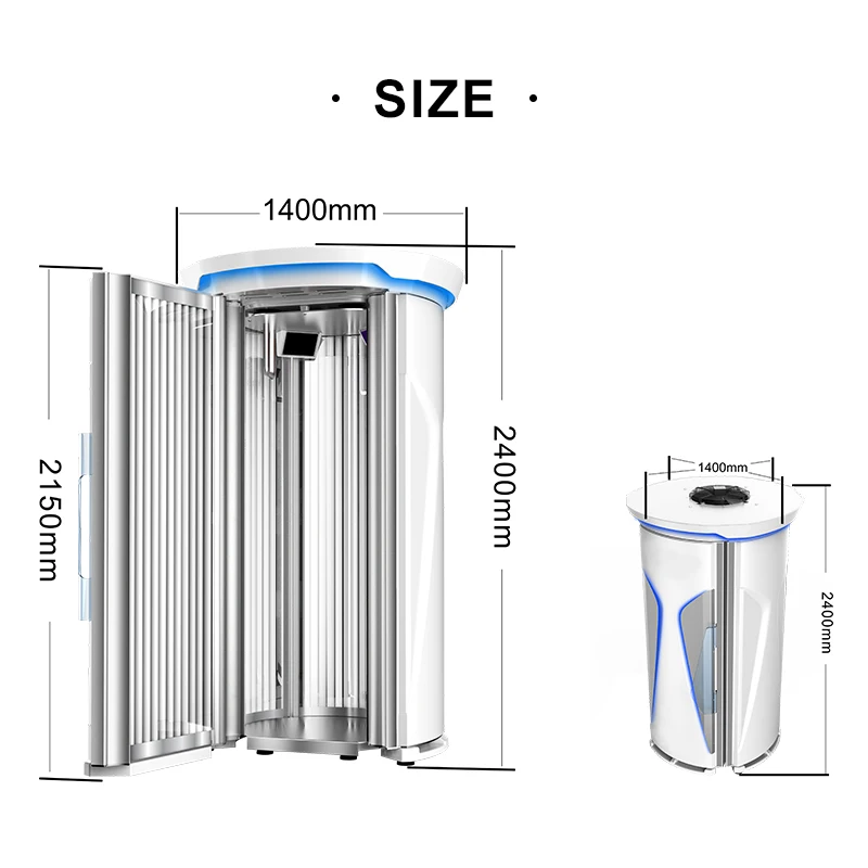 Best Price Vertical UVB Solarium Indoor Tanning Beds With Rubino Red Light For Sun Tan And Bronzing Effect