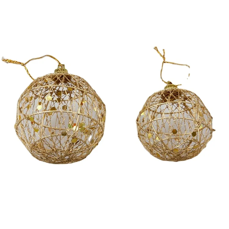 Рождественские украшения Рождественская елка кулон золотой пылкой шары с весами