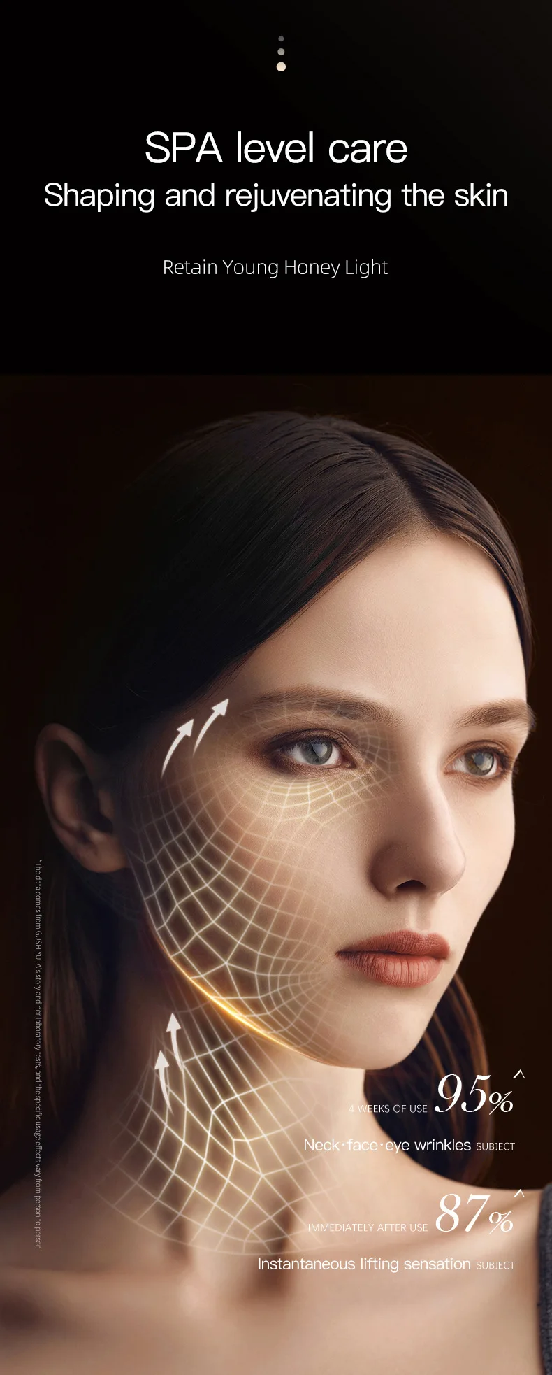 3 in 1 Gold Black Home Use Skin Rejuvenation Anti-Aging Device Facial Eye Massage Introducer Face & Neck Lifting Massager