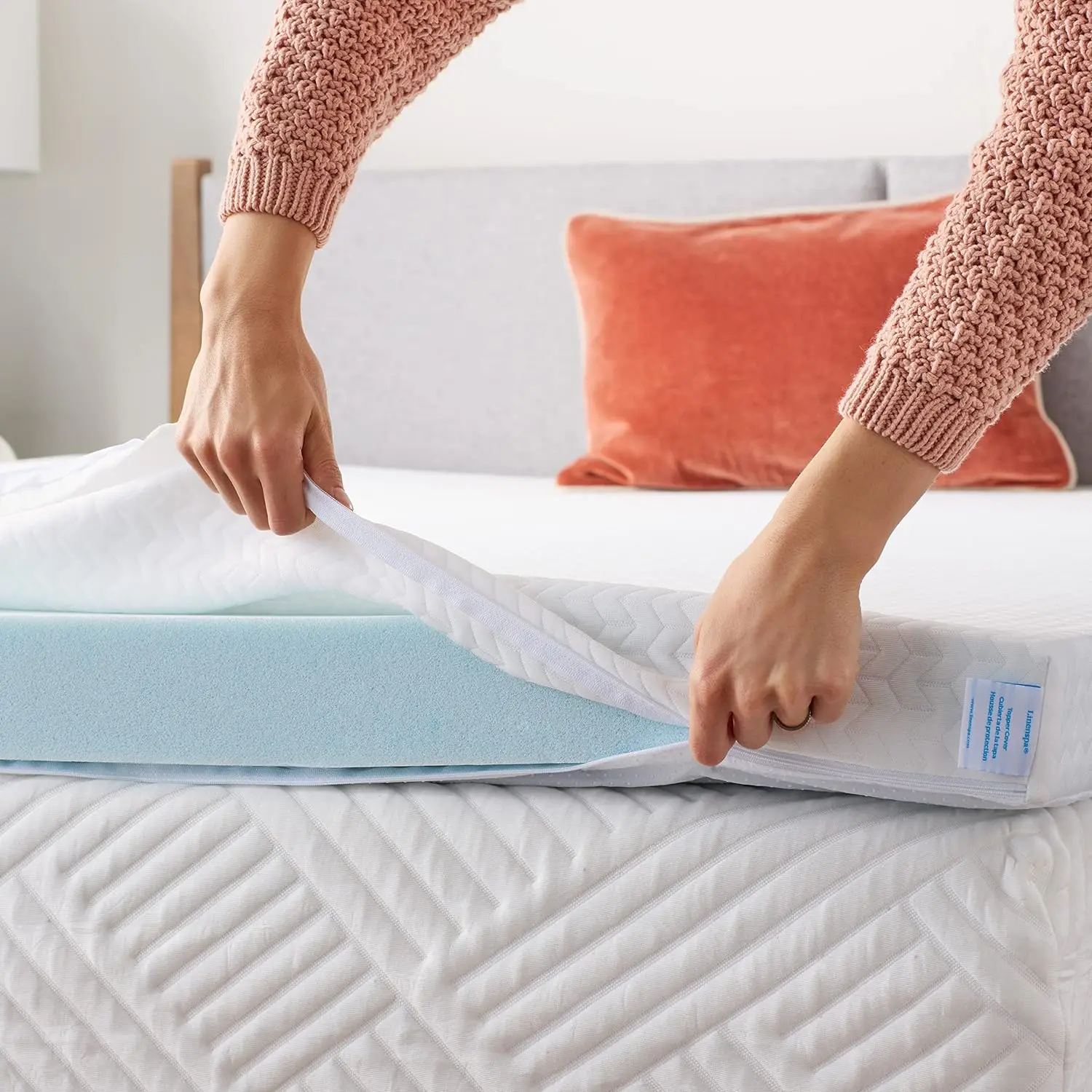 Soft Cooling Gel Infused Memory Foam Mattress Topper 2-inch Profile or Plusher 3-inch Profile Keep Cool and Comfortable
