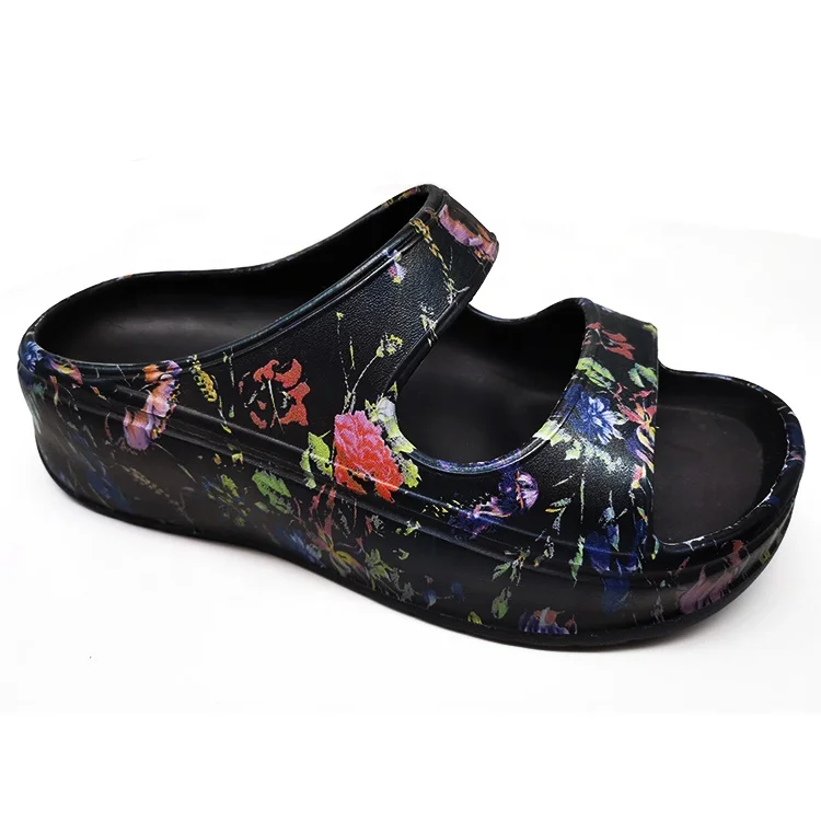 Colorful printing women slippers slides new trends fancy high-heel ladies slipper grate quality customized slipper for woman