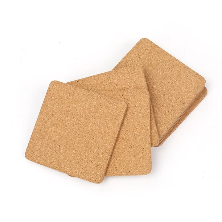 Hot Sale BSBH Custom Logo Printing Absorbent Heat Resistant Reusable Coffee Cup Coaster Round Square Shape Black Cork Coaster