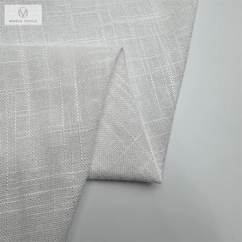 Mindun Hot Selling Linen Two-tone Chambray Style Colorful Cotton Soft Yarn Dyed Slub Linen Shirting Fabric