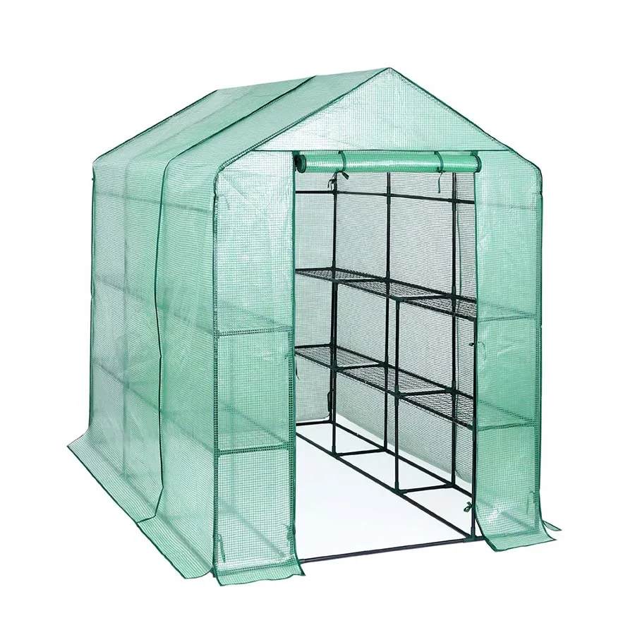 Mini Greenhouses Outdoor Portable Greenhouse Walk In 3 Tiers 12 Shelves Stands Small Shelving Green House For Herb And Flower