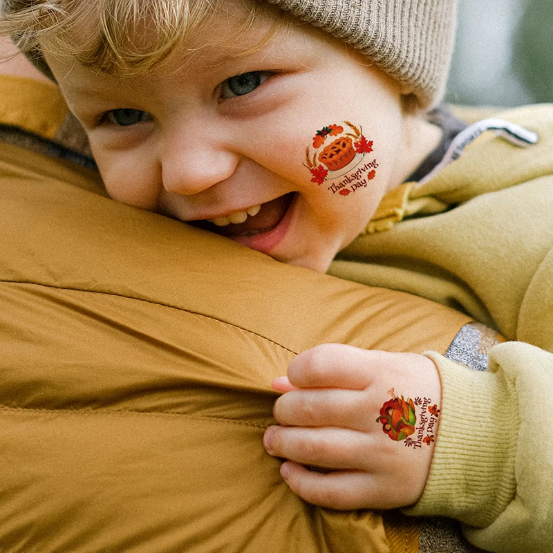 Custom colorful non-toxic friendly to skin high quality removable Christmas festival holiday  temporary tattoo sticker for kids