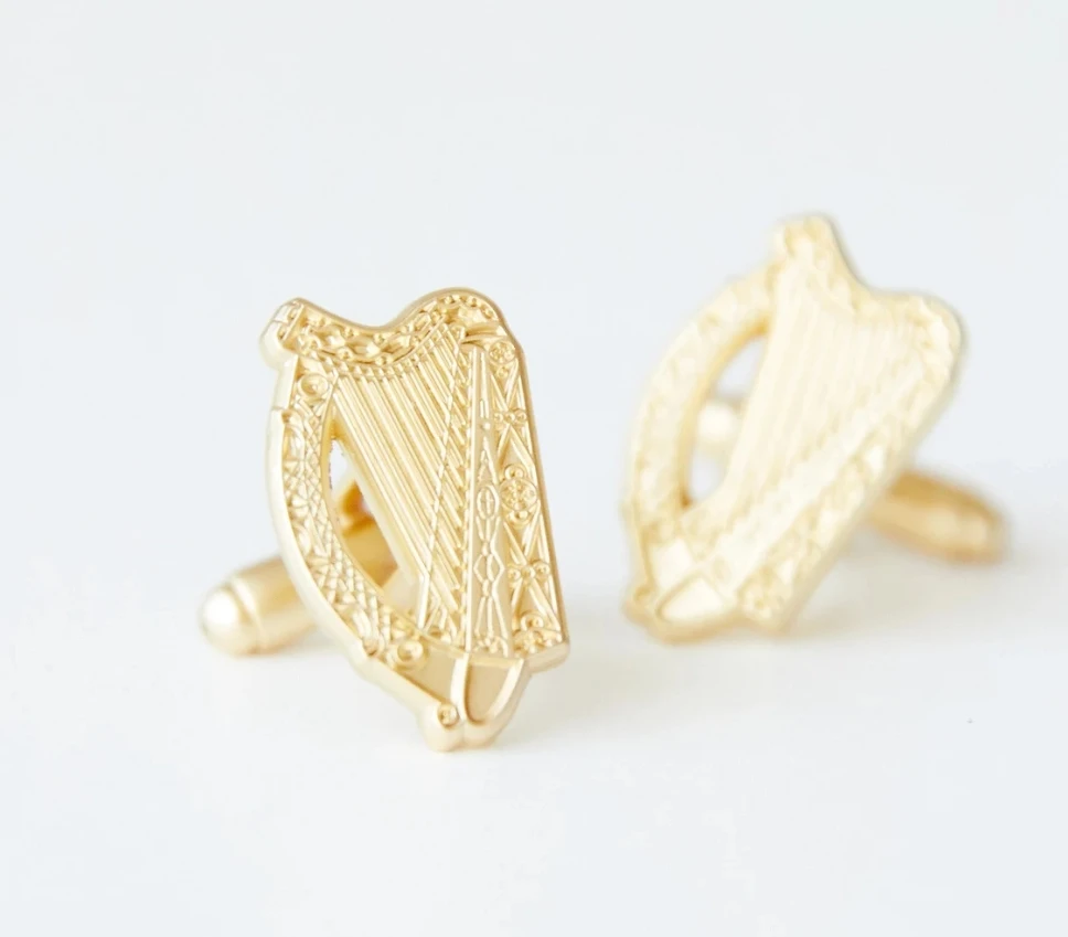 Elegant Irish Harp Cufflinks Exquisite Celtic Design Perfect For Weddings Irish Heritage Gifts And Timeless Sophistication