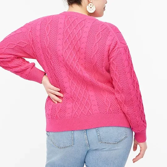 Factory  Wholesale Long Sleeve Crew Neck Sustainable Cotton Recycled Polyester Regular Hits Hip Sweater