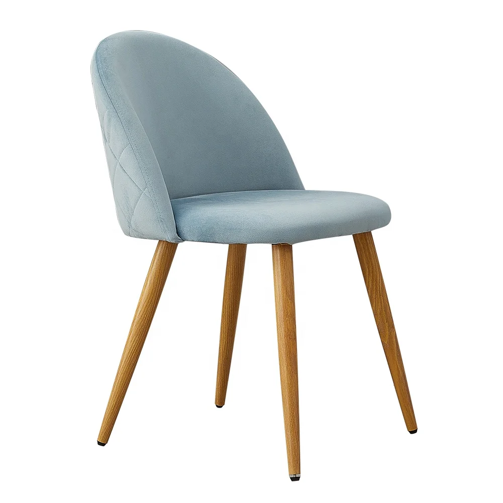 Удобный роскошный дешевый современный бархатный тканевый стул для столовой с ворсом зеленый Нави французский