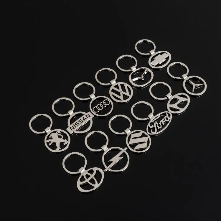 Wholesale Customized Hollow Car Logo Keychain Car Brand Metal Keyring for Souvenir Promotional Pendants