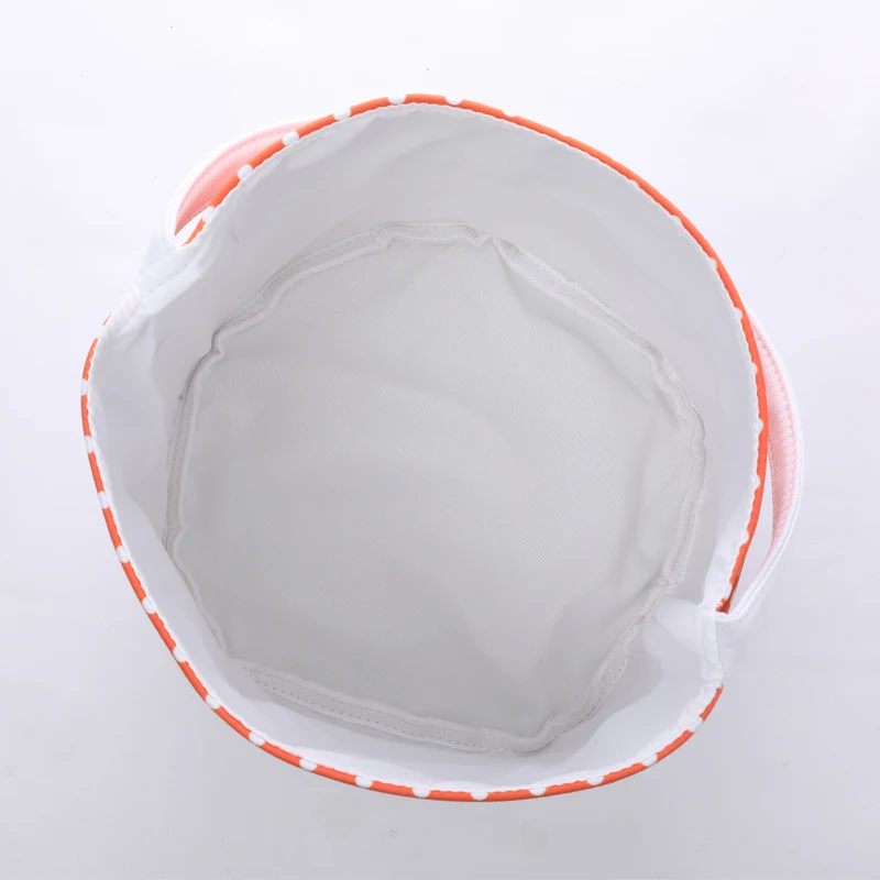 Decoracion Halloween Basket Kid Trick or Treat Bag Candy Polka Dot Orange Halloween Bucket