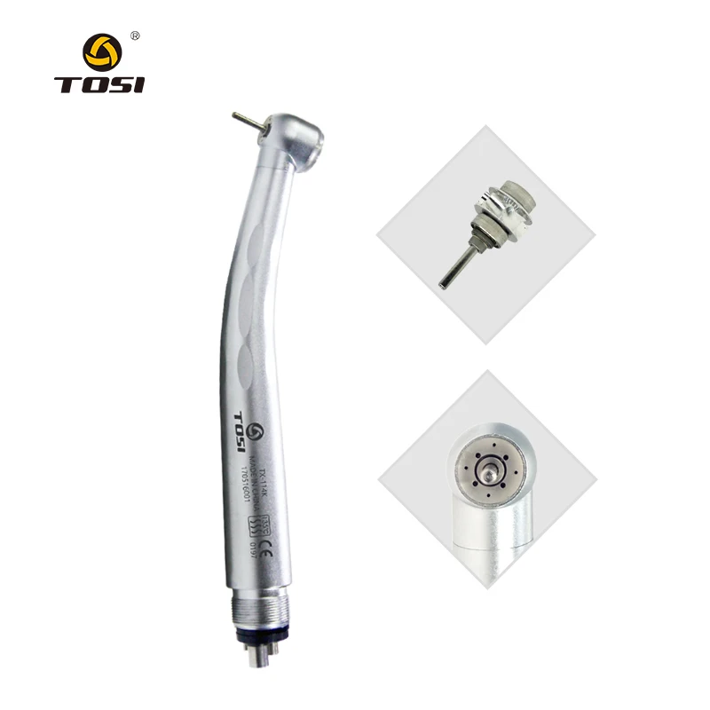 TOSI Ultra Quiet Superior Dental High Speed Handpiece Four/Two Holes Push Botton with Four Water Spray
