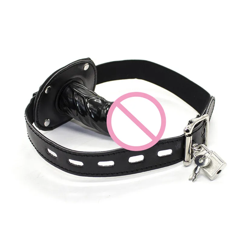Silicone Penis Plug Dildos Open Mouth Gag With Locking Buckles Bondage BDSM Slave Sex Toys For Couple
