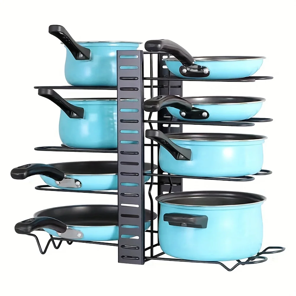 Adjustable Standing Type Metal Kitchen Shelf No Punching Cutting Board Placement Rack Wall-Mounted Chopping Board Storage Holder
