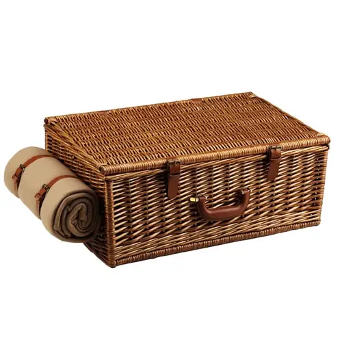 Vintage rattan wicker food basket Easter Christmas picnic Candy basket Eco-friendly picnic basket