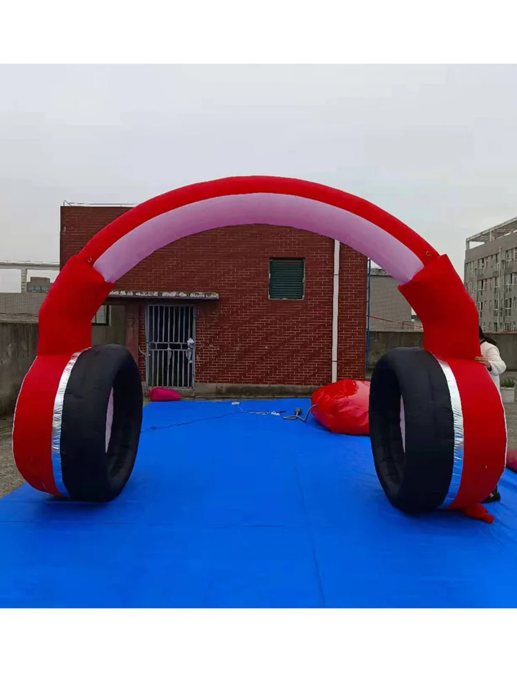 Wholesale Red & Black LED Inflatable Earphone/Headphone Model for Music Festivals & DJ Stages