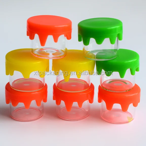 6ml Round No-neck Storage Jar Glass Concentrate Container with Silicone Lids