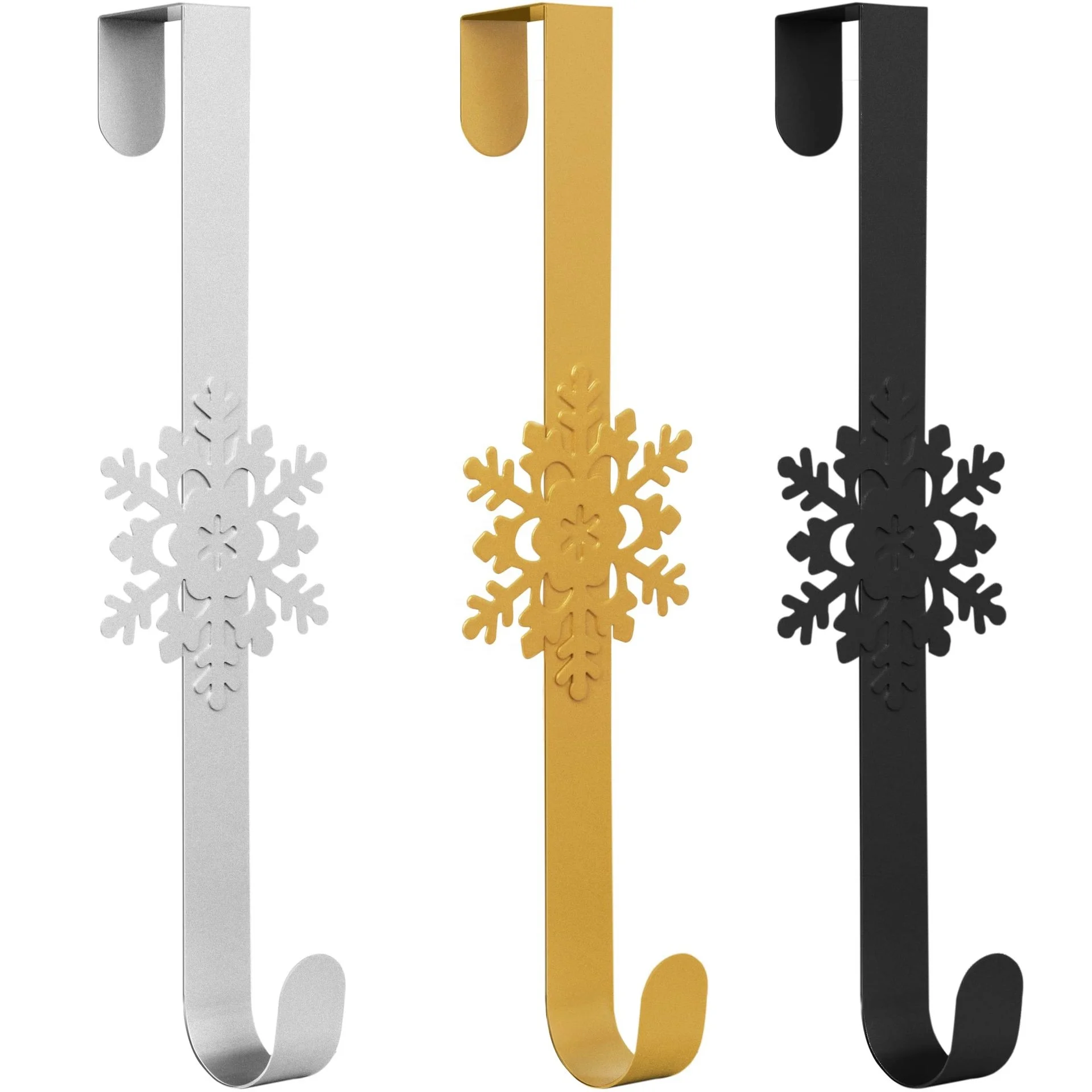 Metal Iron hanger hook hot sale Christmas wreath ornament decoration door clothes hook bedroom black door hook