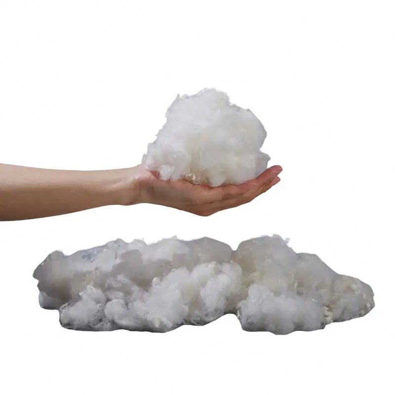 Recycled/Virgin 4denier white color 51mm Solid polyester fiber for Thermal bonding