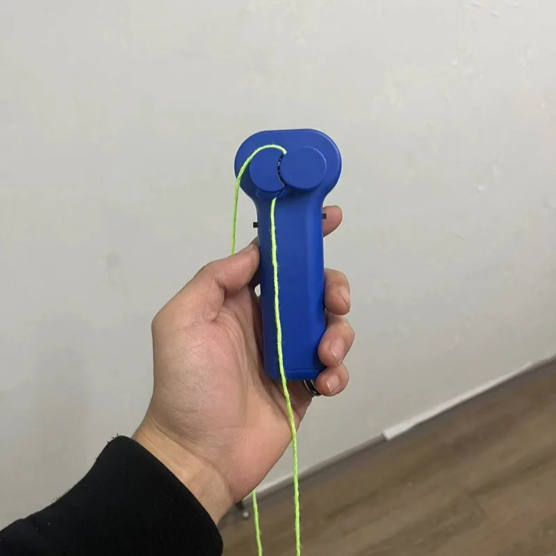 Novel funny toys handheld sports release stress glow electric propeller rope launcher
