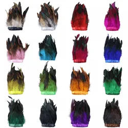 Natural Rooster Feathers Trim Fringe for Crafts Plumas Feather Trim Ribbon Wedding Sewing Accessories Diy Decoration