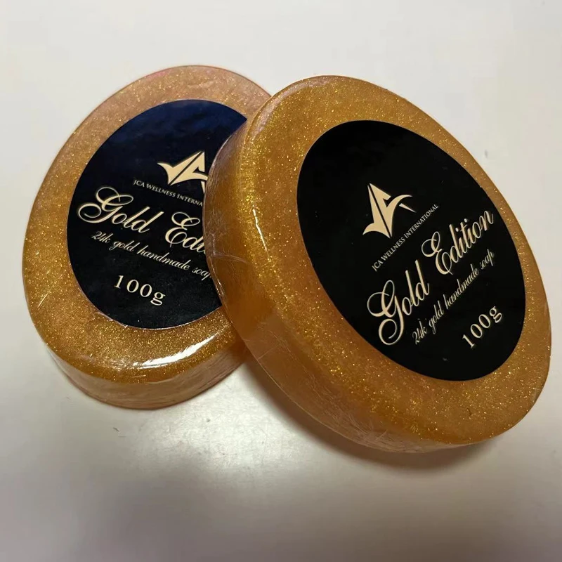 3pcs gold color Deep clean whitening spots handmade soap with gold color gift set