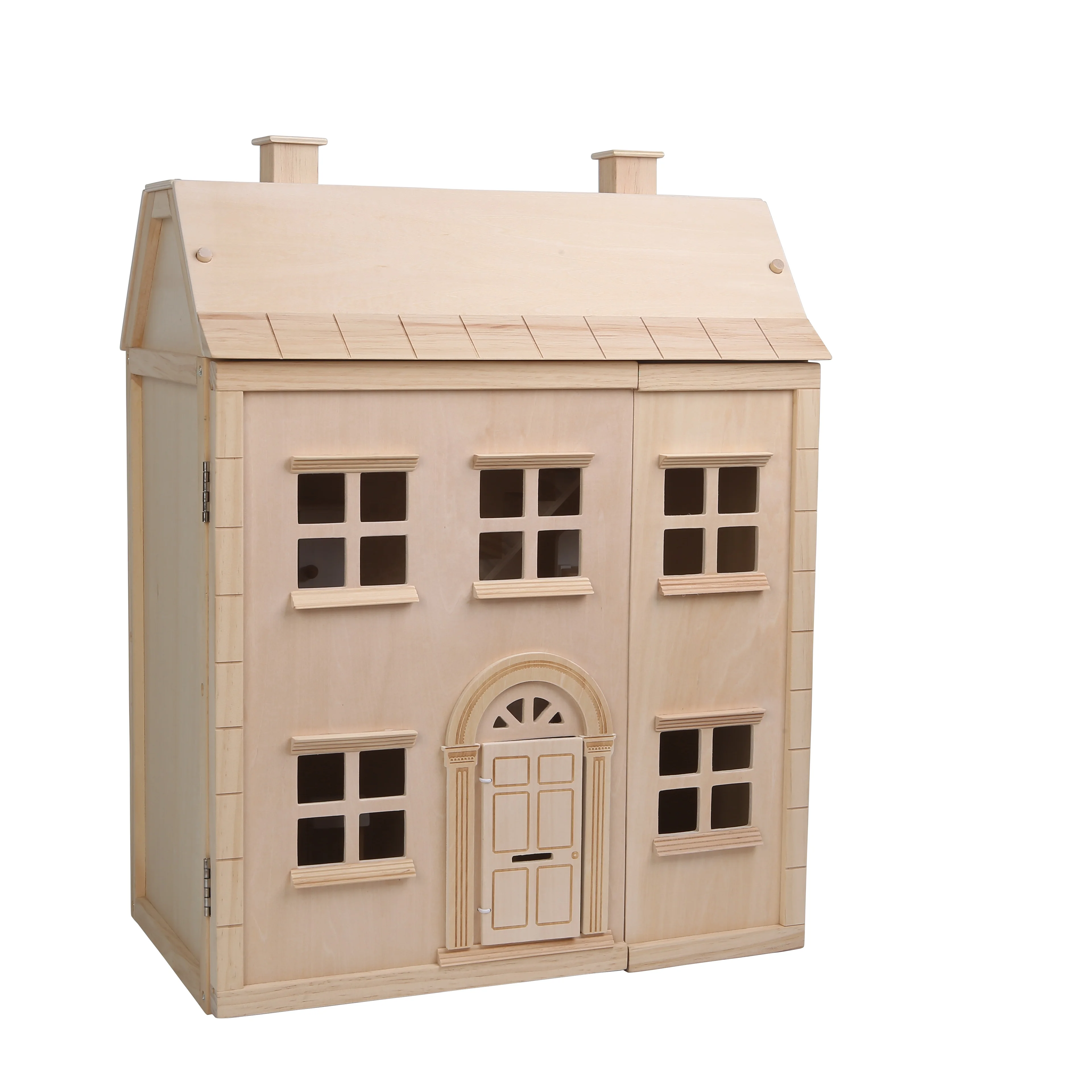 Montessori Toys Natural Wooden foldable Doll House for Toddler Dollhouse Toys