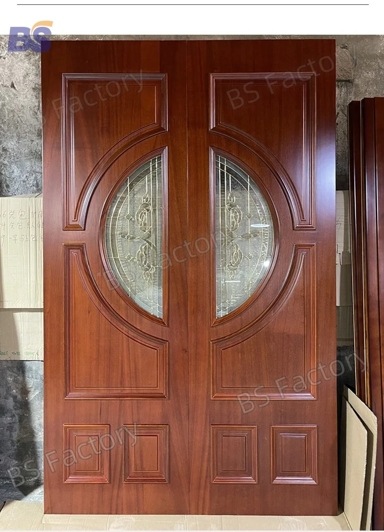 Solid Wooden Doors Design Catalogue Customized for House Wood Front Door Kitchen Cabinet Pu Coated Solid Wooden Doors