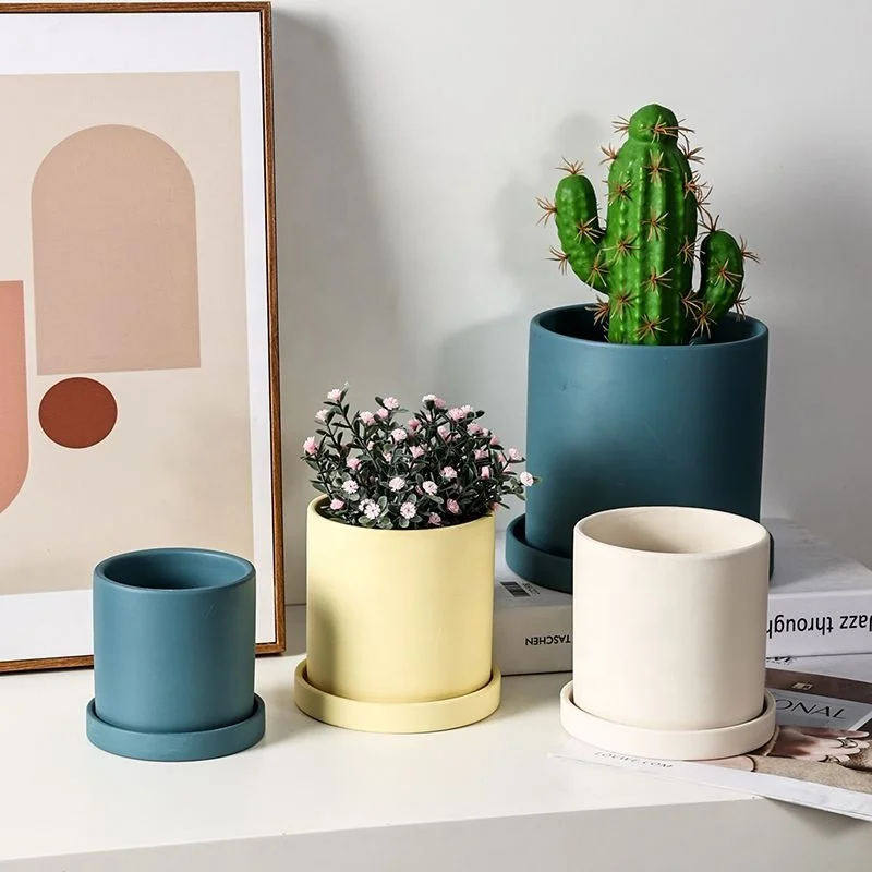 Hot Sale Terracotta Mini Succulent Pot with Tray Ceramic Planter Cactus Flower Garden Outdoor Usage Floor Condition Wholesale