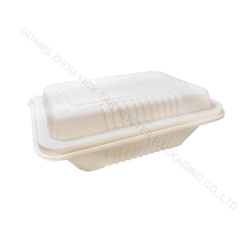 
Wholesale eco-friendly pla Green compostable food containers biodegradable plastic disposable lunch box with 3 compartments 