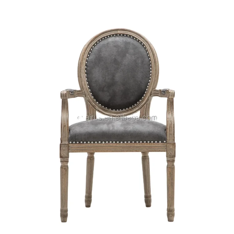 High Quality Banquet Style Vintage Wooden Design Antique  Furniture Oval Back Louis Dinning Room Chair