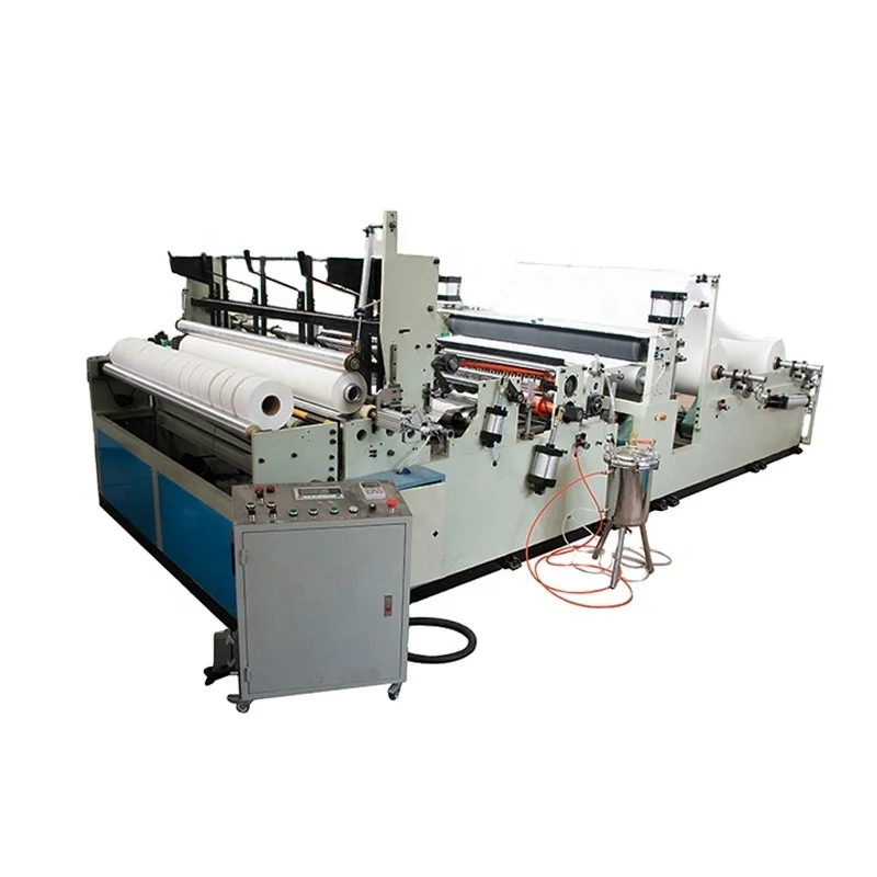 Automatic rewinding toilet paper embossing slitting small bobbin paper products machine