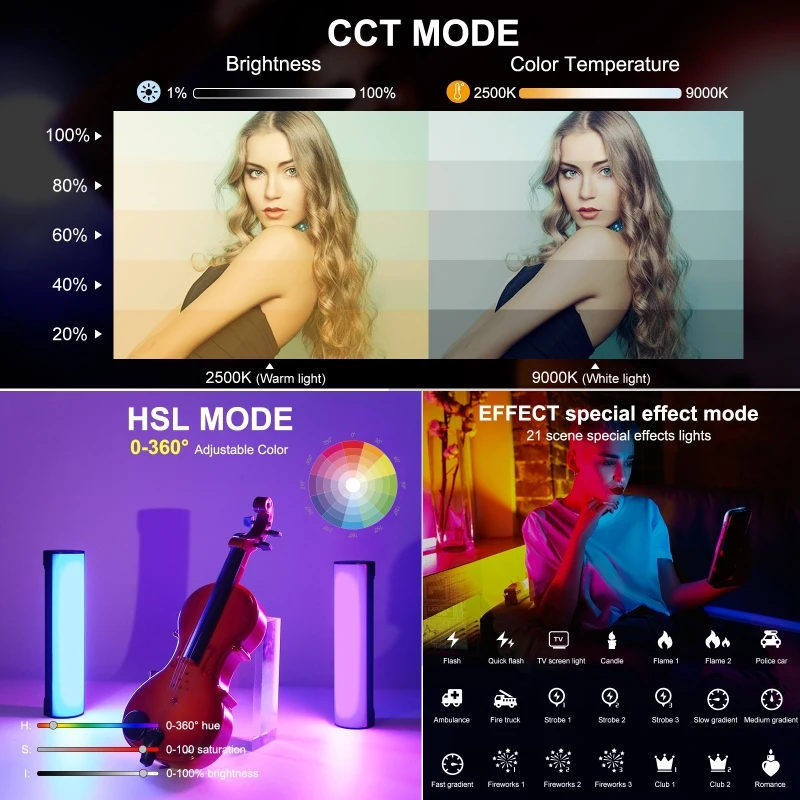 PULUZ RGB Colorful Handheld LED Fill Light 17cm Magnetic Photo LED Stick Photography Hand Held Beauty Selfi Light Tube