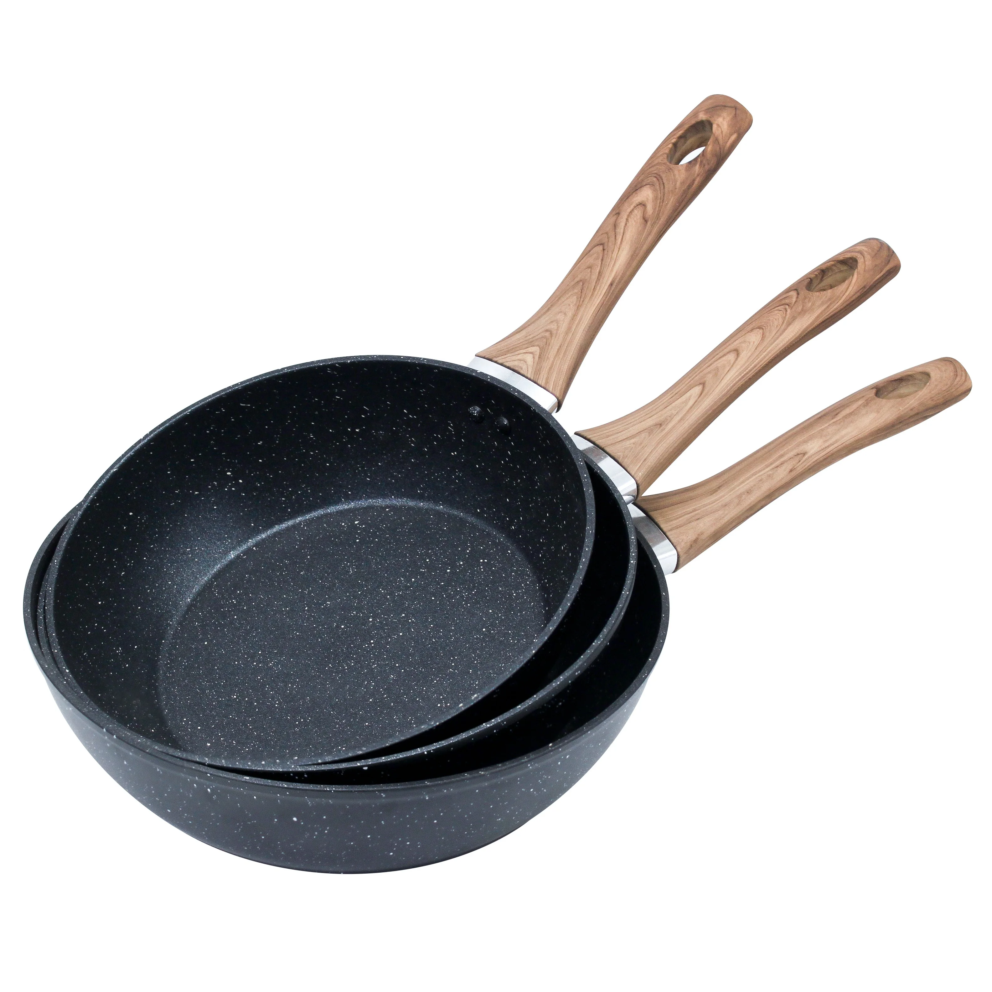 Hot Selling Cookware Forged Aluminum Deep Pans Wok Pans Aluminum Frying Pans