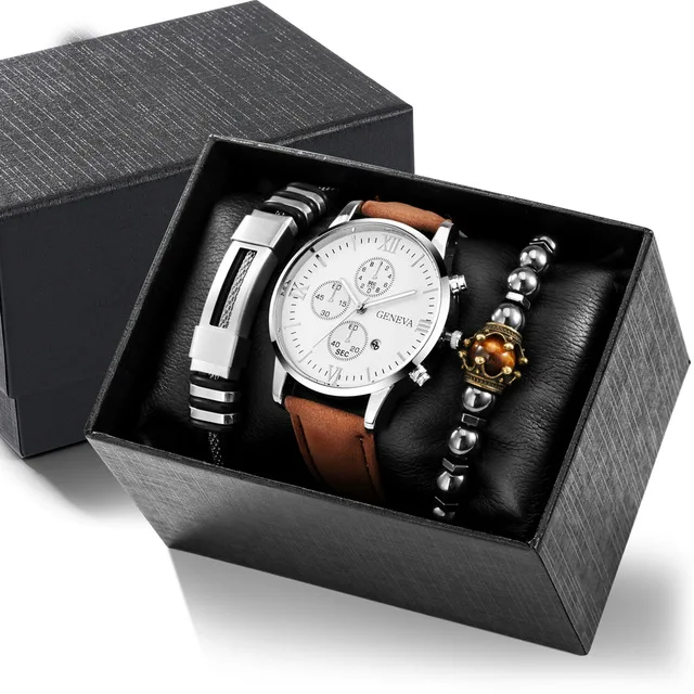 LW10198 4Colors Watch Set 2023 Luxury Men Watches Stainless Steel Bracelet Watches Wholesale