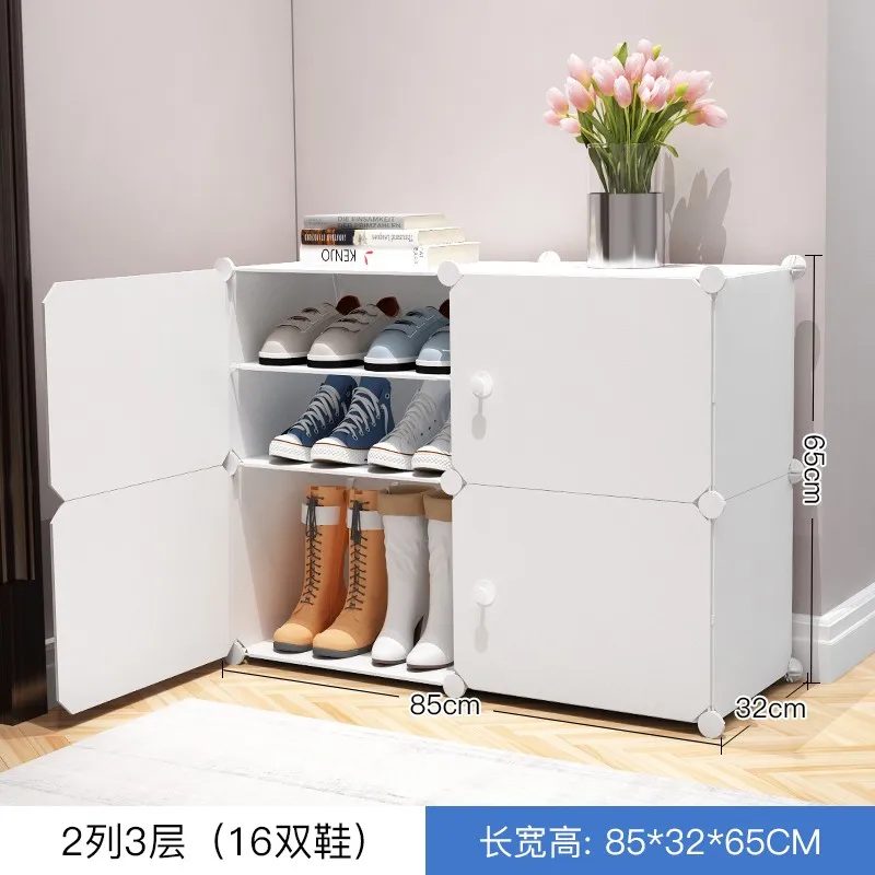 DIY Foldable Shoe Storage soft play pastel kid shoe storage PP plastic material cube wardrobe for Entryway Bedroom and Hallway