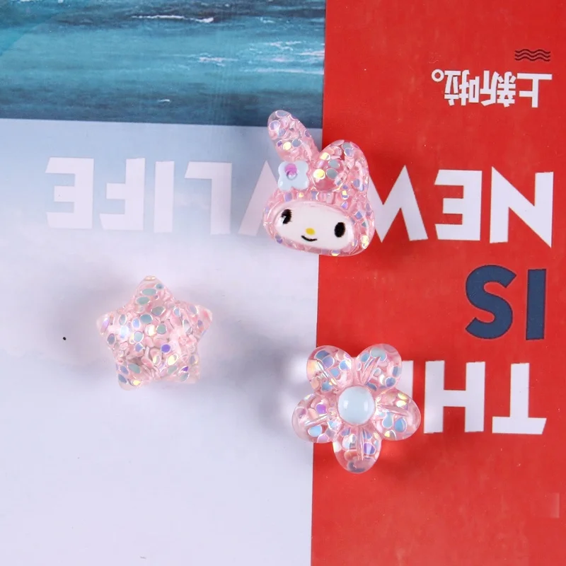 
Online Sales 3D Cute Cartoon Gift Pink Sequins Animal Resin Fridge Magnet For Kids 