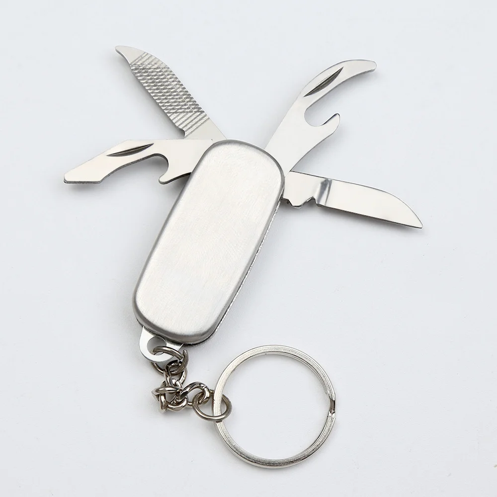 Promotional Gifts EDC Multi Tools Custom Logo 4 in 1 Mini Multi Functional Tool  Metal Key Chain Gadget Item Multitool