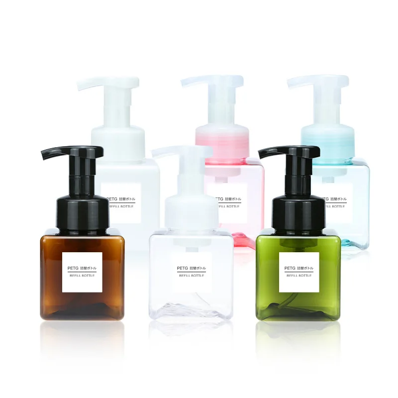 Wholesale 250ml cosmetic foam soap bottle foaming pump bottle